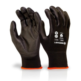 Beeswift PUGBL PU Coated Gloves Black